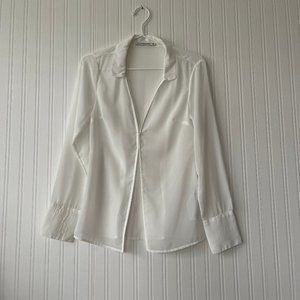 Sheer Double Hook Closure Blouse